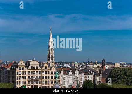 Blick vom Mont des Arts auf der Guildhall und Stadtzentrum, Brüssel, Belgien, Europa Stockfoto