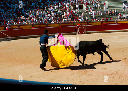 "Festival de recortadoresentgegen (Trimmer Festival), San Fermín Street-Party, Pamplona, Navarra (Navarra), Spanien, Europa. Stockfoto