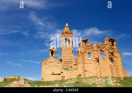 Belchite Dorf in einer Bombardierung während des Spanischen Bürgerkriegs zerstört Stockfoto