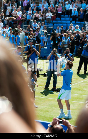 Aegon Championships 2011 - Queens Mens Single Tennis Finale; Andy Murray schlägt Jo-Wilfried Tsonga Frankreichs. Juni 2011. Stockfoto