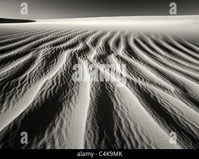 Muster im Sand nach intensiven Sturm. Death Valley Nationalpark, Kalifornien Stockfoto