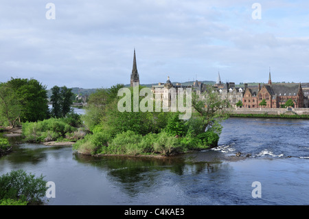 Perth-Blick über den Fluss Tay, Schottland. Stockfoto