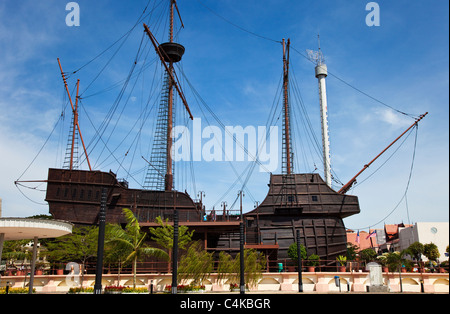 'Flors De La Mar' Schiff, Melaka, Malaysia Stockfoto