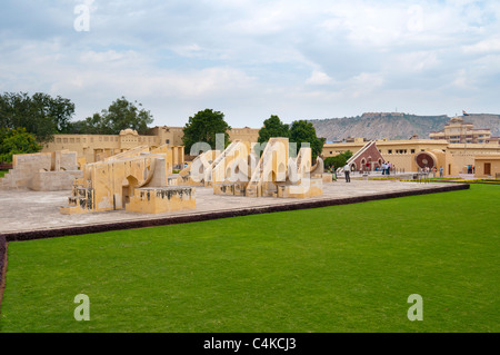 Jantar Mantar gebaut zwischen 1728 und 1734 von Jai Singh II als ein Observatorium, Jaipur, Rajasthan Zustand, Indien, Asien Stockfoto