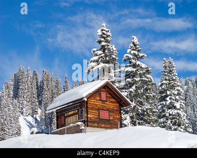 Winter in den Schweizer Alpen (Braunwald, Glarus, Schweiz) Stockfoto