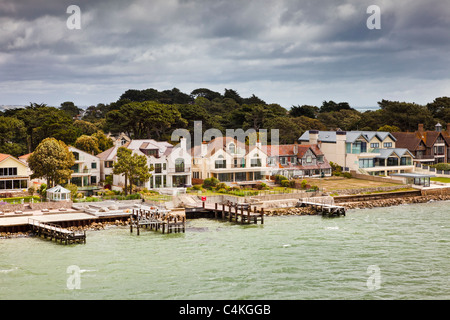 Luxus Häuser auf Sandbänken, Poole, Dorset, England, UK Stockfoto