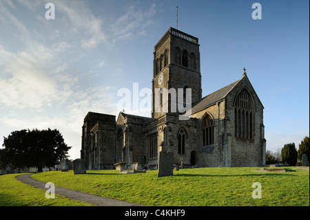 Str. Marys Kirche im Dorf Wedmore, Somerset, UK. Stockfoto