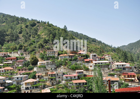 Historische Stadt im Troodos-Gebirge auf Zypern Stockfoto