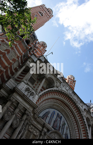 Außenansicht der Westminster-Kathedrale in London. Stockfoto