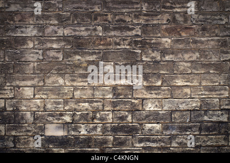 Alte schwarze Ziegel Wand Vintage-Stil Stockfoto