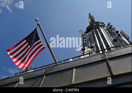 Oben auf dem Empire State Building, New York City, Manhattan, USA Stockfoto