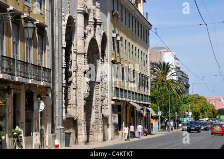 Portal der Kirche Nossa Senhora da Conceição Velha, Campo Das Cebolas, Lissabon, Portugal Stockfoto