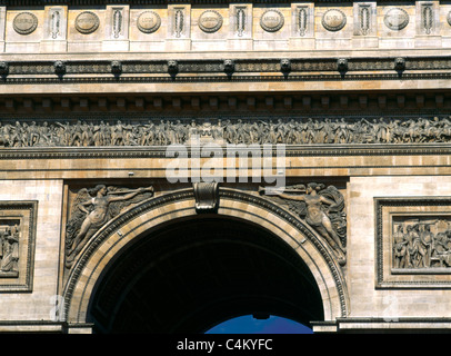 Paris Frankreich Arc De Triomphe Details Stockfoto