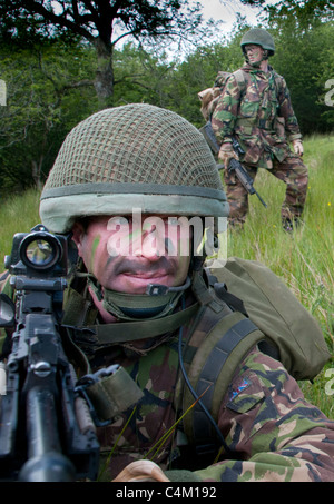 TA-Soldaten, die Ausbildung auf dem Truppenübungsplatz Sennybridge in Wales Stockfoto