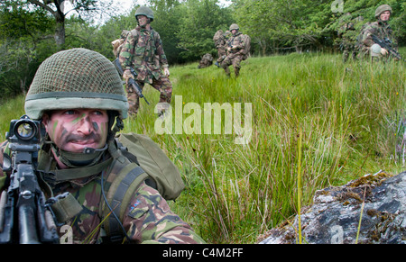 TA-Soldaten, die Ausbildung auf dem Truppenübungsplatz Sennybridge in Wales Stockfoto