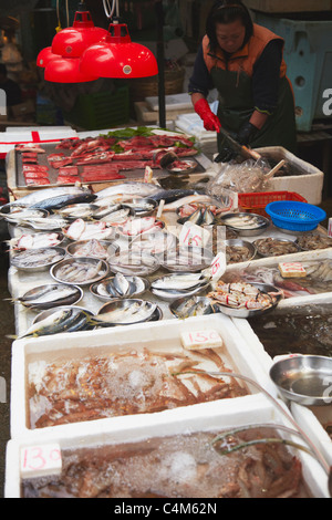 Meeresfrüchte auf nassen Markt Graham Street, Central, Hong Kong, China Stockfoto