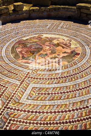 Römisches Mosaik, Haus des Theseus, archäologischer Park, Kato, Paphos, Paphos, Zypern Stockfoto