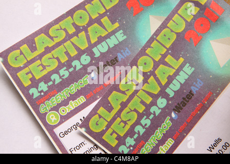 Glastonbury Festival Ticket tickets Stockfoto