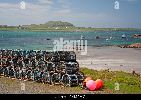 Der Blick über den Sound von Iona nach Iona von Fionnphort auf Mull. SCO 7214 Stockfoto