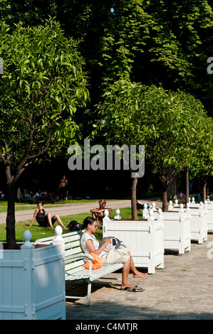 Park von Bercy, Paris Rive Gauche Nachbarschaft, Paris, Frankreich Stockfoto