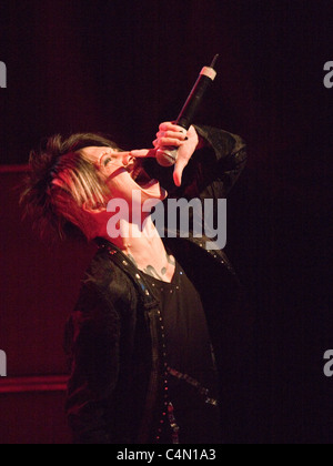 Japanische Sängerin Miyavi führen auf das Konzert in Budapest, Ungarn, 2009.10.01 Stockfoto