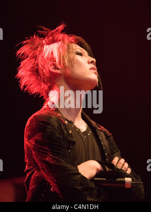 Japanische Sängerin Miyavi führen auf das Konzert in Budapest, Ungarn, 2009.10.01 Stockfoto