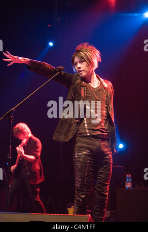 Japanische Sängerin Miyavi führen auf das Konzert in Budapest, Ungarn, 2009.10.01 Stockfoto