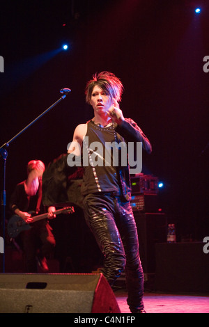 Japanische Sängerin Miyavi führen auf das Konzert in Budapest, Ungarn, 2009.10.01 Stockfoto