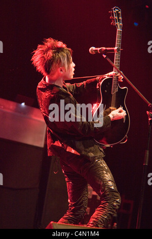 Japanische Sängerin Miyavi führen auf das Konzert in Budapest, Ungarn, 2009.10.01 Stockfoto