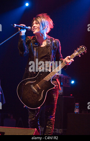 Japanische Sängerin Miyavi führen auf das Konzert in Budapest, Ungarn, 2009.10.01 Stockfoto