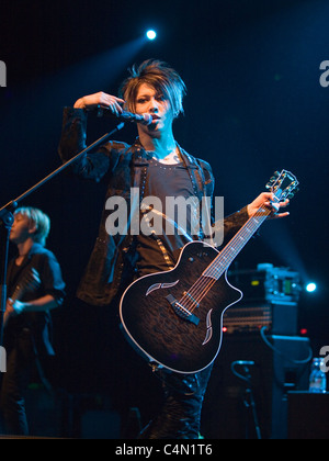 Japanische Sängerin Miyavi führen auf das Konzert in Budapest, Ungarn, 2009.10.01 Stockfoto