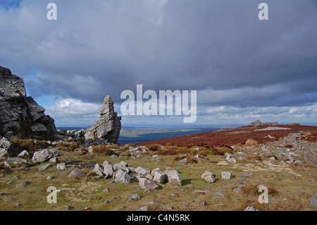 Blick auf Stiperstones in shropshire Stockfoto