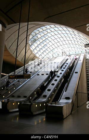 U-Rolltreppen, Canary Wharf, London Stockfoto