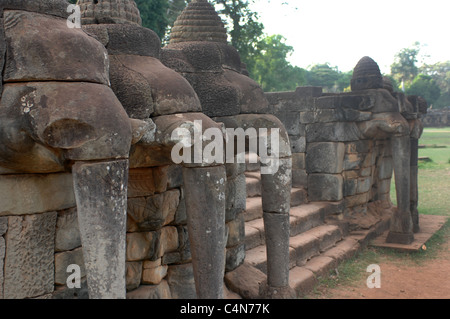 Angkor Tempel Terrasse der Elefanten, Kambodscha. Stockfoto