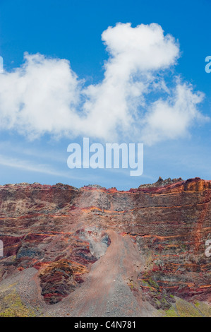 Bunten Vulkangestein, Las Desertas Inseln, Madeira, geschützte trockene Inseln Stockfoto