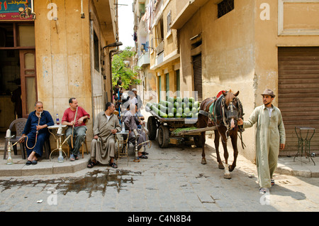 Straßenszene in alte Stadt Kairo. Stockfoto