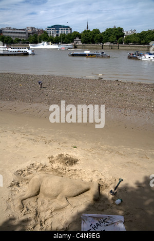 Sandskulpturen an Gabriels Wharf Southwark London england Stockfoto