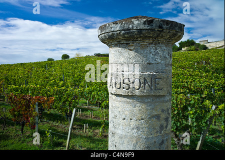 Château Ausone Weinberg in St. Emilion in Bordeaux Weinregion Frankreichs Stockfoto