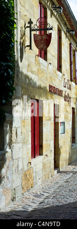 Restaurant Le Clos du Roy in Saint Emilion, Bordeaux, Frankreich Stockfoto