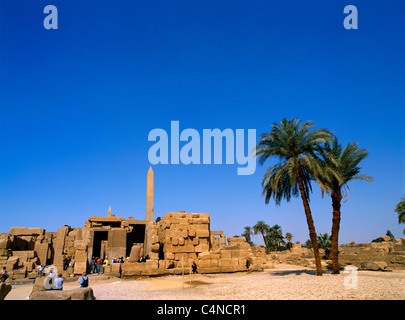 Karnak Ägypten Obelisken der Hatschepsut & Tuthmosis I im Tempel von Amun Stockfoto