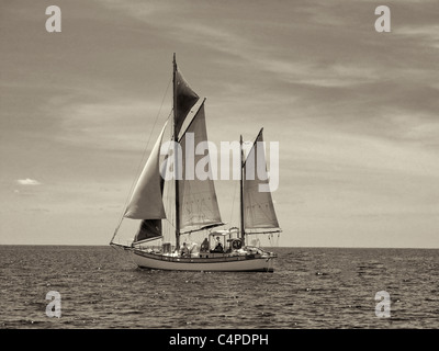 Segelboot in der Nähe von St. John-Jungfern-Inseln. Stockfoto