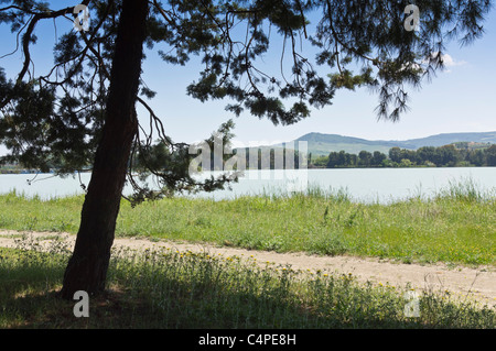 Lago San Giuliano Stausee in der Nähe von Matera, eine World Wildlife Fund "Oase" künstlichen aus ein kleiner Natursee. Stockfoto