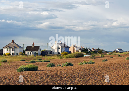 Wohnimmobilien, Shingle Street, Suffolk, England. Stockfoto