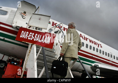 Kenya Airways Flugzeug Livree Logo Nairobi Flughafen Stockfoto