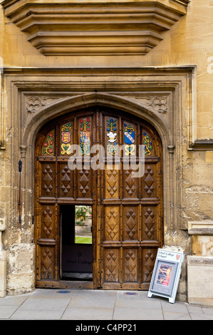Oriel College, Oxford - Eingang; Eingang Stockfoto