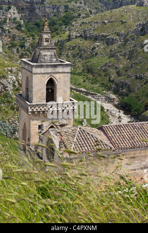 Italien - Kirche San Pietro Caveoso, in den Sassi von Matera. Stockfoto