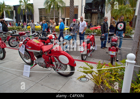 Oldtimer-italienische Motorräder im Jahr 2011 Rodeo Drive Concours d ' Elegance Stockfoto