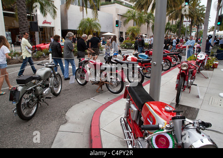 Oldtimer-italienische Motorräder im Jahr 2011 Rodeo Drive Concours d ' Elegance Stockfoto