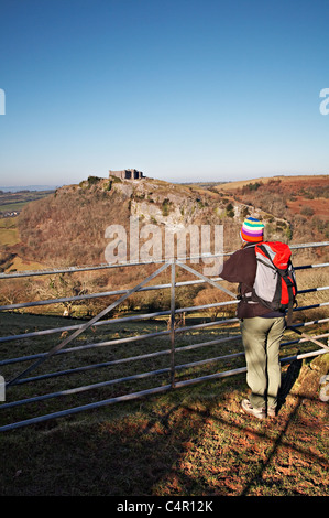 Genießen Sie den Blick Position Cennen Castle, Brecon Beacons National Park, Wales Stockfoto