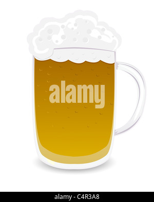 Bierkrug, isoliertes Objekt auf weißem Hintergrund Stockfoto